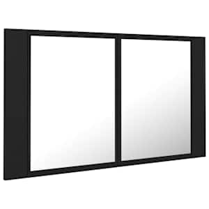LED koupelnová skříňka se zrcadlem černá 80 x 12 x 45 cm akryl - obrázek 8