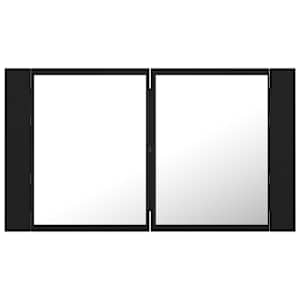 LED koupelnová skříňka se zrcadlem černá 80 x 12 x 45 cm akryl - obrázek 9