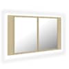 vidaXL LED-peeglikapp Sonoma tamm 80x12x45 cm, akr&uuml;&uuml;l