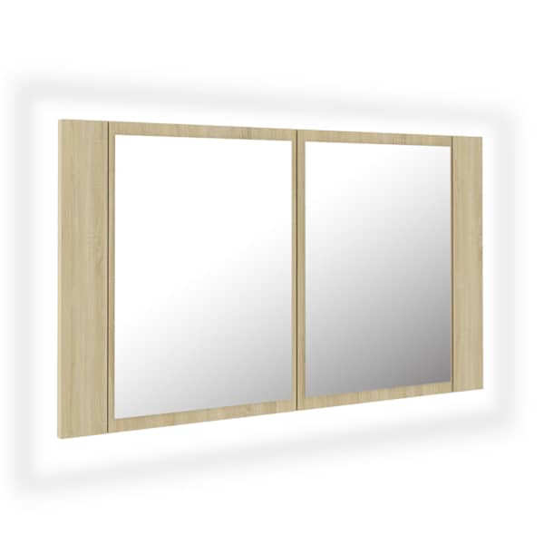 vidaXL LED-peeglikapp Sonoma tamm 80x12x45 cm, akr&uuml;&uuml;l