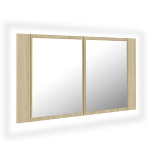 LED koupelnové zrcadlo dub sonoma 80 x 12 x 45 cm akrylové - obrázek 2