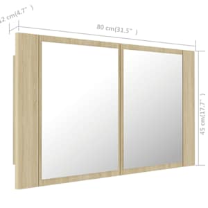 LED koupelnové zrcadlo dub sonoma 80 x 12 x 45 cm akrylové - obrázek 16