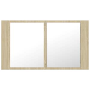 LED koupelnové zrcadlo dub sonoma 80 x 12 x 45 cm akrylové - obrázek 9