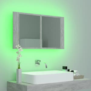 LED koupelnová skříňka se zrcadlem betonově šedá 80x12x45 cm - obrázek 5