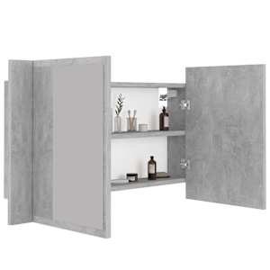 LED koupelnová skříňka se zrcadlem betonově šedá 80x12x45 cm - obrázek 7