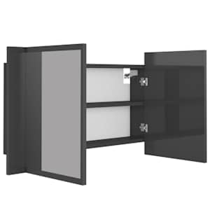 LED koupelnová skříňka se zrcadlem lesklá šedá 80x12x45cm akryl - obrázek 8