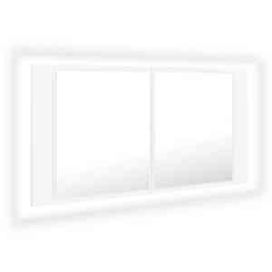LED koupelnová skříňka se zrcadlem bílá 90 x 12 x 45 cm akryl - obrázek 2