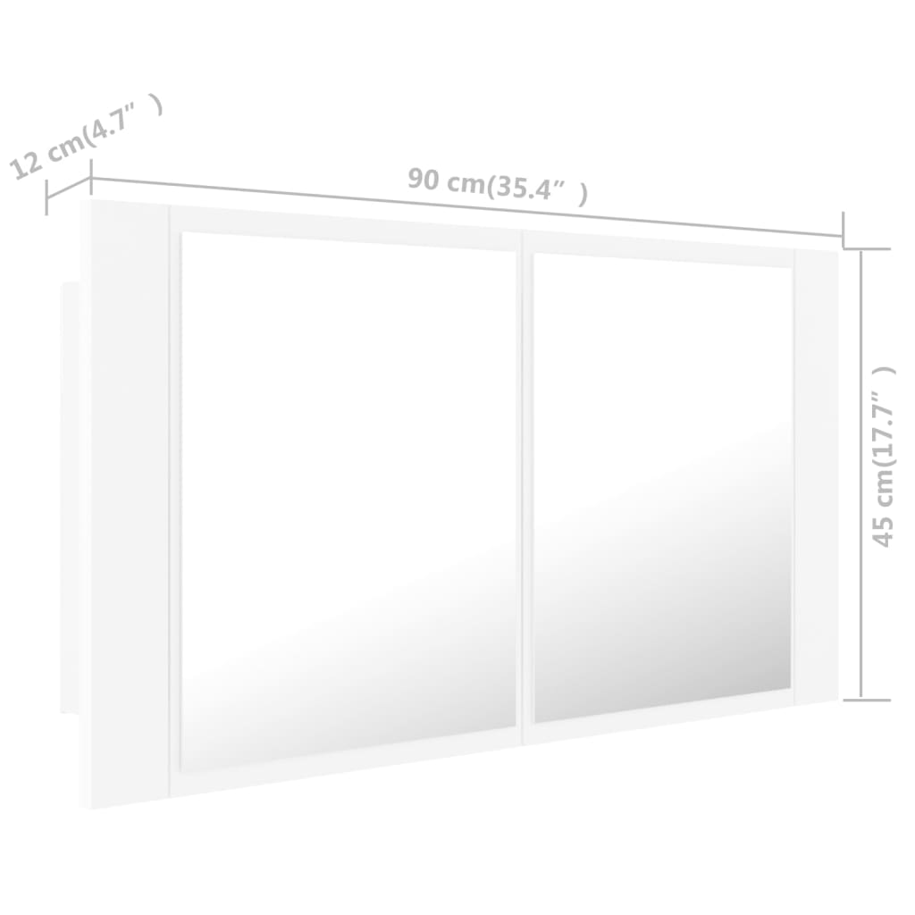 LED koupelnová skříňka se zrcadlem bílá 90 x 12 x 45 cm akryl - obrázek 16