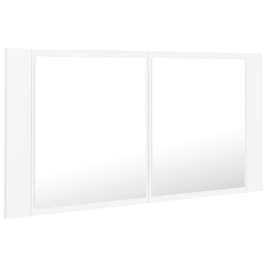LED-Bad-Spiegelschrank Weiß 90x12x45 cm