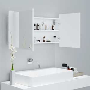LED koupelnová skříňka se zrcadlem bílá 90 x 12 x 45 cm akryl - obrázek 6