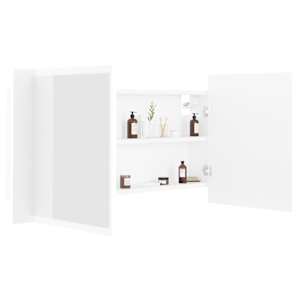 LED koupelnová skříňka se zrcadlem bílá 90 x 12 x 45 cm akryl - obrázek 7
