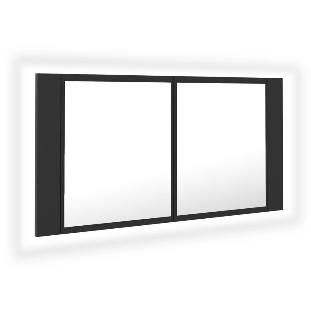 

vidaXL LED Bathroom Mirror Cabinet Gray 35.4"x4.7"x17.7"