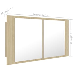 LED koupelnové zrcadlo dub sonoma 90 x 12 x 45 cm akrylové - obrázek 16
