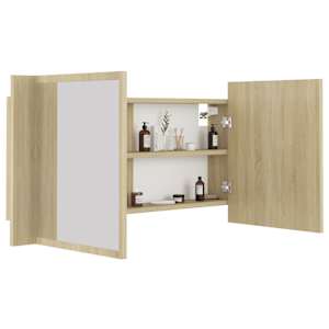LED koupelnové zrcadlo dub sonoma 90 x 12 x 45 cm akrylové - obrázek 7