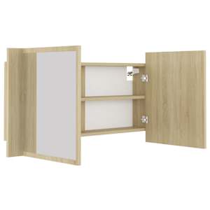 LED koupelnové zrcadlo dub sonoma 90 x 12 x 45 cm akrylové - obrázek 11