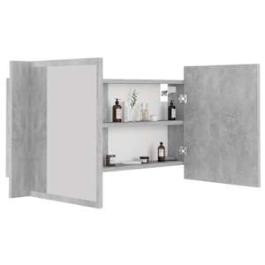 LED koupelnová skříňka se zrcadlem betonově šedá 90x12x45 cm - obrázek 7