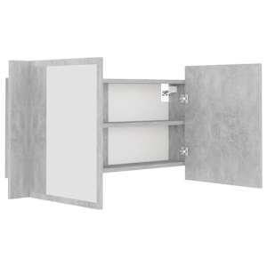 LED koupelnová skříňka se zrcadlem betonově šedá 90x12x45 cm - obrázek 11