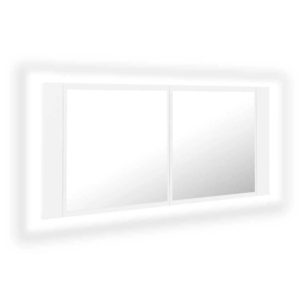 

vidaXL LED Bathroom Mirror Cabinet White 39.4"x4.7"x17.7"