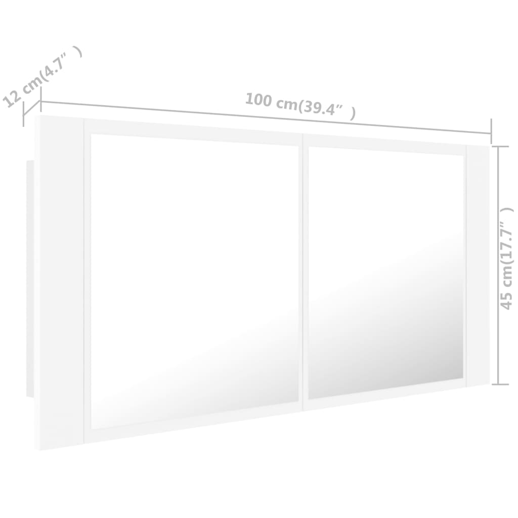 LED koupelnová skříňka se zrcadlem bílá 100 x 12 x 45 cm akryl - obrázek 16