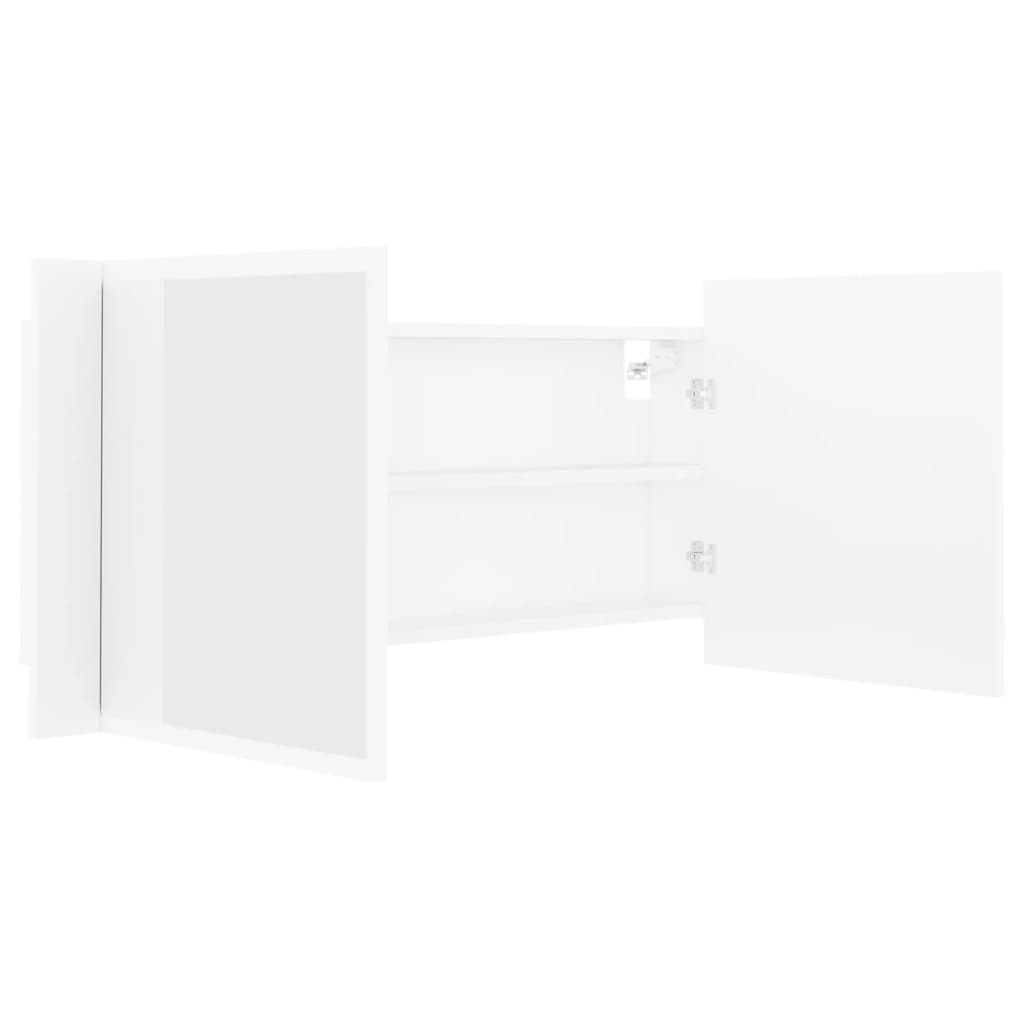 LED-Bad-Spiegelschrank Weiß 100x12x45 cm