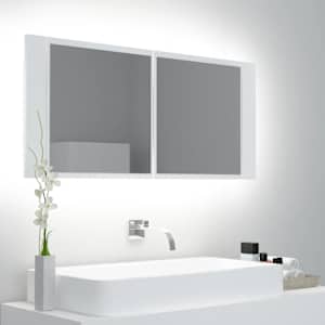 LED koupelnová skříňka se zrcadlem bílá 100 x 12 x 45 cm akryl - obrázek 1