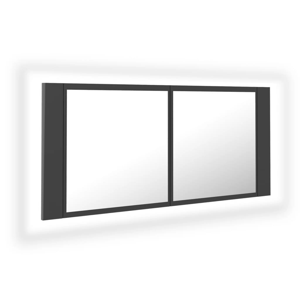 

vidaXL LED Bathroom Mirror Cabinet Gray 39.4"x4.7"x17.7"