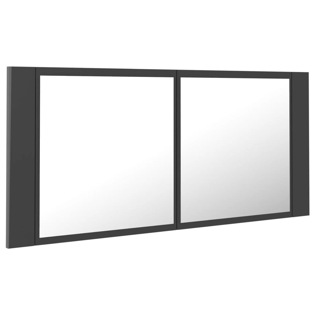 

vidaXL Badkamerkast met spiegel en LED 100x12x45 cm grijs
