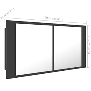 LED koupelnová skříňka se zrcadlem šedá 100 x 12 x 45 cm akryl - obrázek 16
