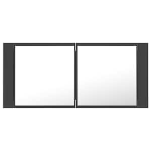 LED koupelnová skříňka se zrcadlem šedá 100 x 12 x 45 cm akryl - obrázek 4