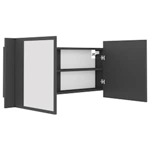LED koupelnová skříňka se zrcadlem šedá 100 x 12 x 45 cm akryl - obrázek 5
