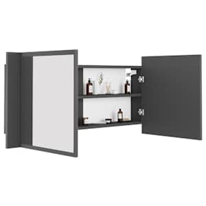 LED koupelnová skříňka se zrcadlem šedá 100 x 12 x 45 cm akryl - obrázek 6