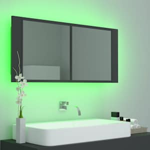 LED koupelnová skříňka se zrcadlem šedá 100 x 12 x 45 cm akryl - obrázek 10