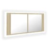 vidaXL LED-peeglikapp Sonoma tamm 100 x 12 x 45 cm, akr&uuml;&uuml;l
