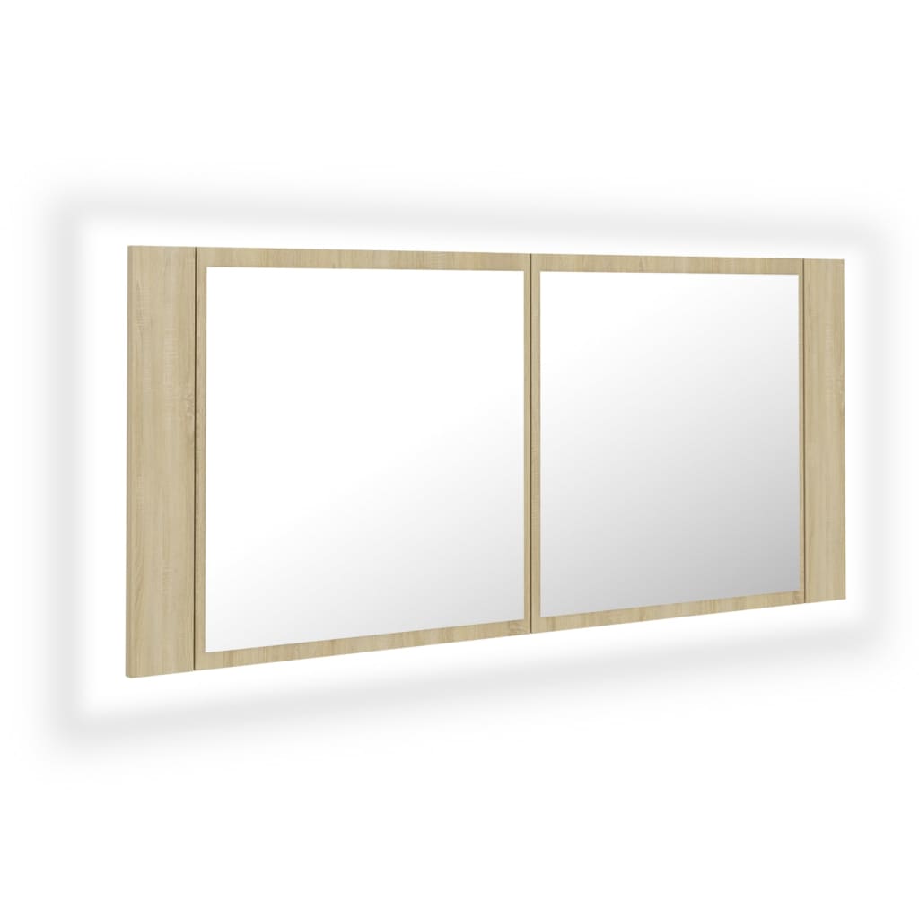 

vidaXL LED Bathroom Mirror Cabinet Sonoma Oak 39.4"x4.7"x17.7"