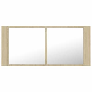 LED koupelnové zrcadlo dub sonoma 100 x 12 x 45 cm akrylové - obrázek 4