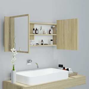 LED koupelnové zrcadlo dub sonoma 100 x 12 x 45 cm akrylové - obrázek 8