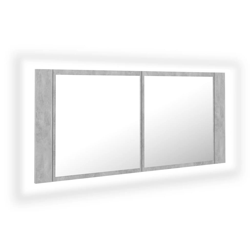 

vidaXL LED Bathroom Mirror Cabinet Concrete Gray 39.4"x4.7"x17.7"