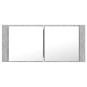 LED koupelnová skříňka se zrcadlem betonově šedá 100x12x45 cm - obrázek 4