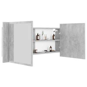 LED koupelnová skříňka se zrcadlem betonově šedá 100x12x45 cm - obrázek 6