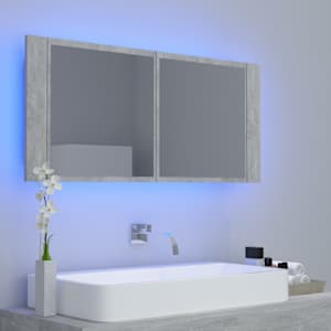 LED koupelnová skříňka se zrcadlem betonově šedá 100x12x45 cm - obrázek 9