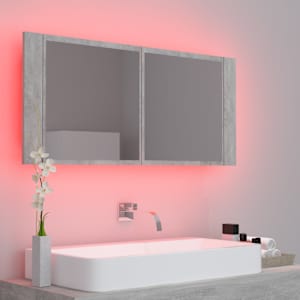 LED koupelnová skříňka se zrcadlem betonově šedá 100x12x45 cm - obrázek 10
