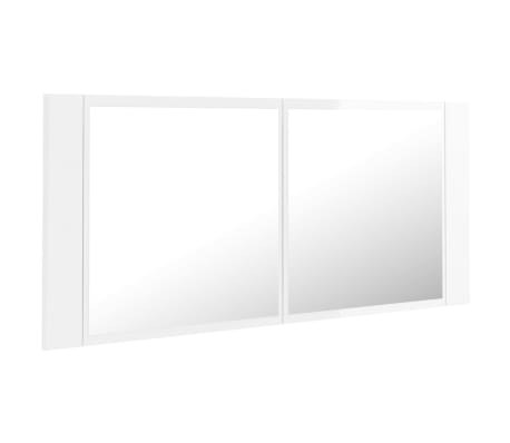 vidaXL LED-Bad-Spiegelschrank Hochglanz-Wei&szlig; 100x12x45 cm Acryl