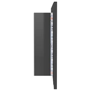 LED koupelnová skříňka se zrcadlem lesklá šedá 100 x 12 x 45 cm - obrázek 7