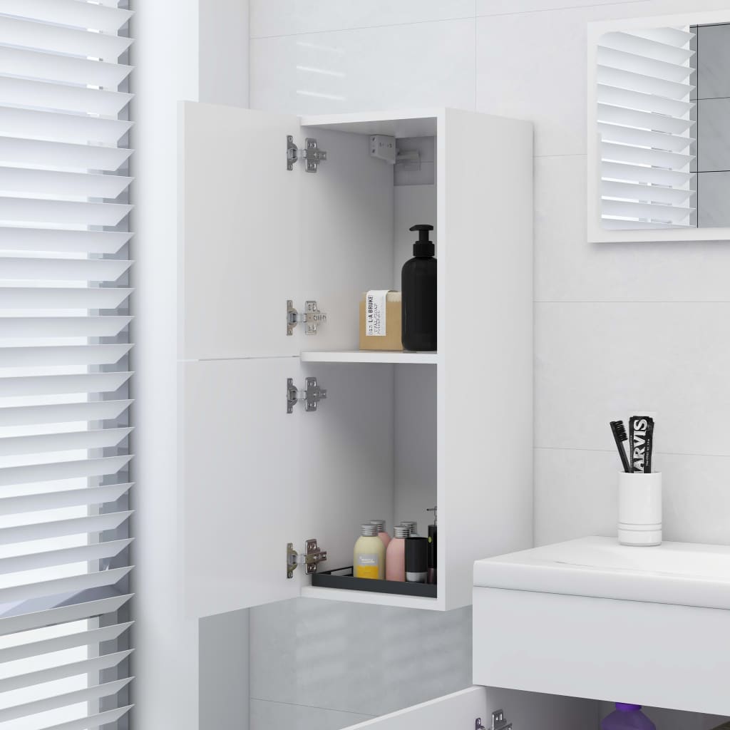 Badezimmerschrank Weiß 30x30x80 cm Spanplatte
