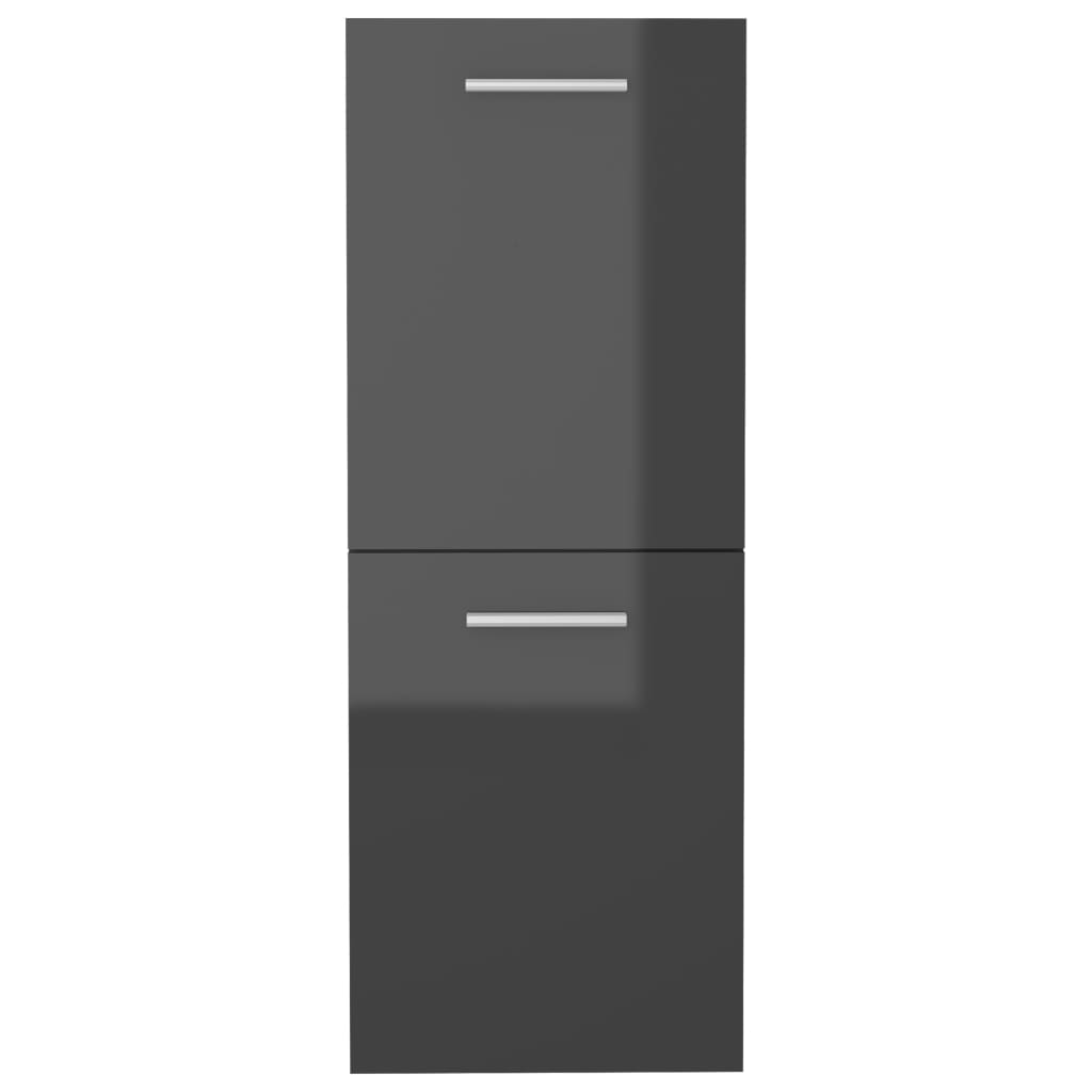 

vidaXL Badkamerkast 30x30x80 cm spaanplaat hoogglans grijs