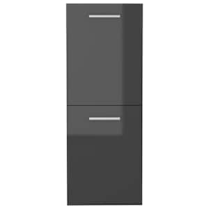 vidaXL Kupaonski ormarić visoki sjaj sivi 30 x 30 x 80 cm drveni