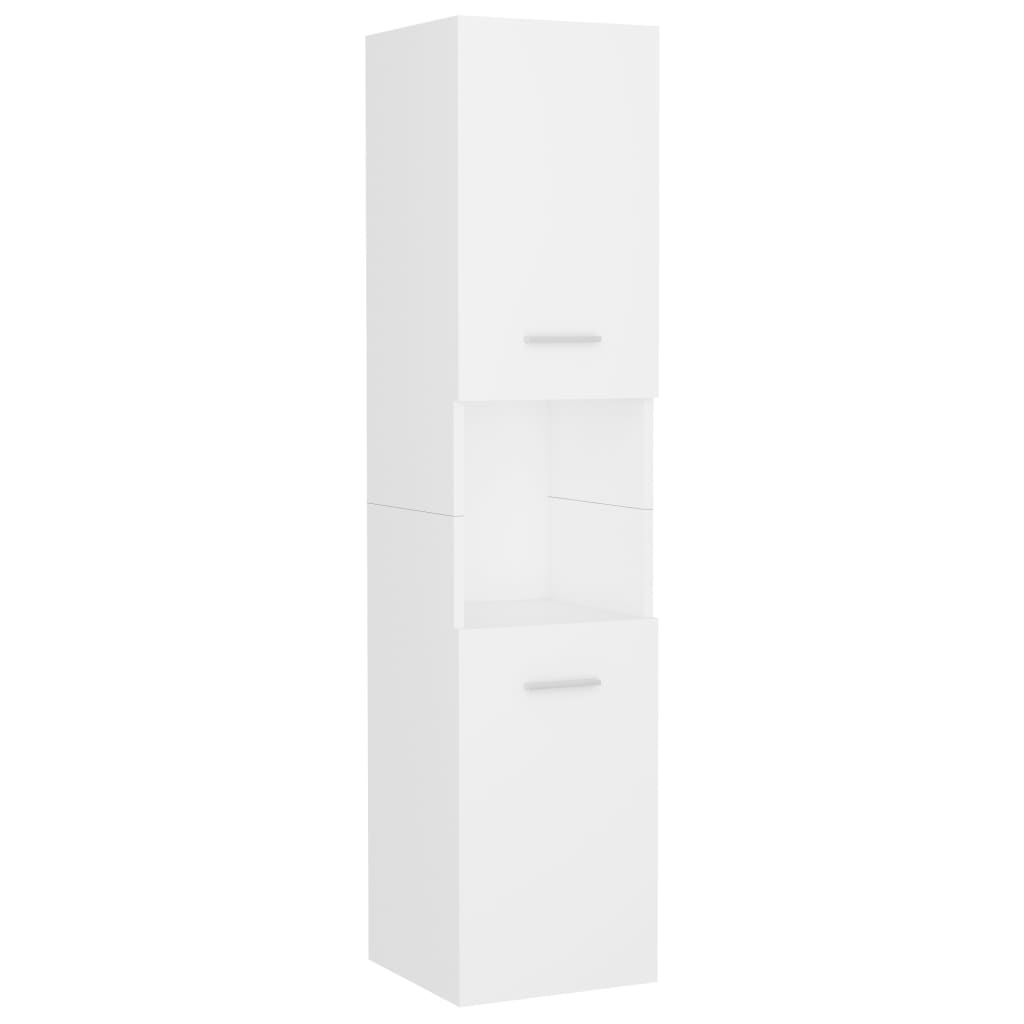 Badezimmerschrank Weiß 30x30x130 cm Spanplatte