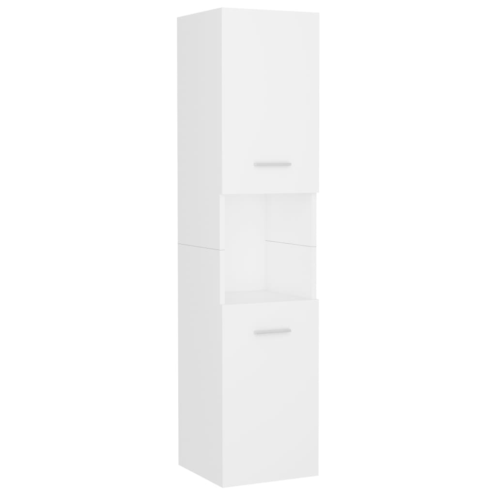 

vidaXL Bathroom Cabinet White 11.8"x11.8"x51.2" Chipboard