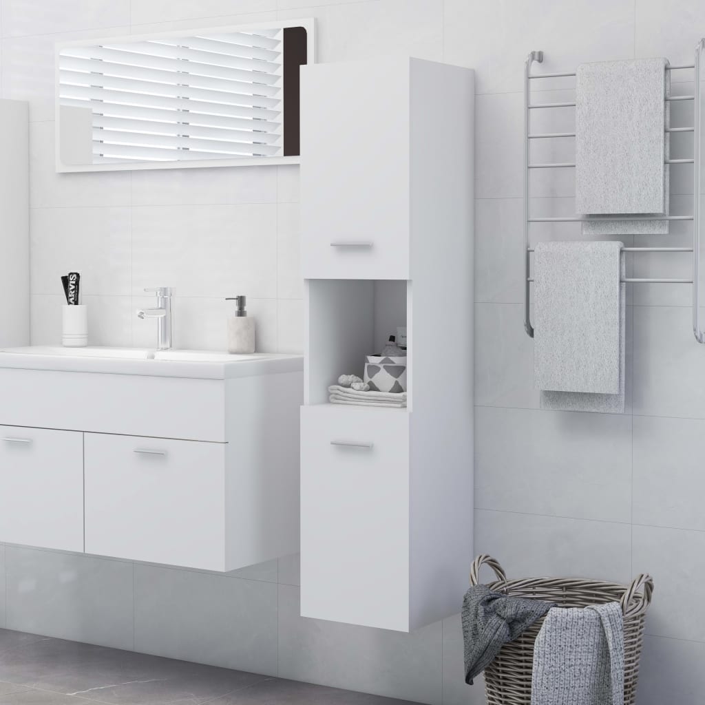 Badezimmerschrank Weiß 30x30x130 cm Holzwerkstoff-1