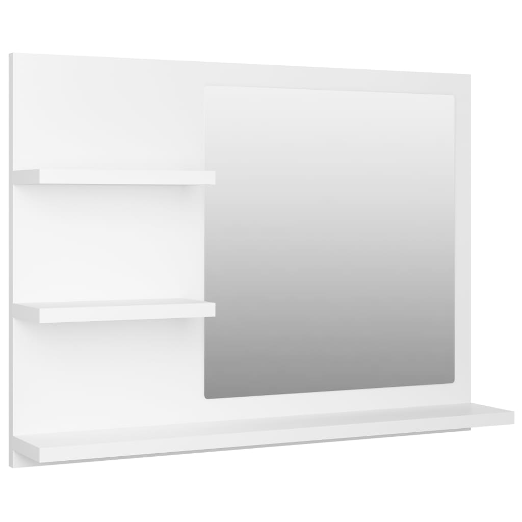 Image of vidaXL Bathroom Mirror White 60x10.5x45 cm Engineered Wood